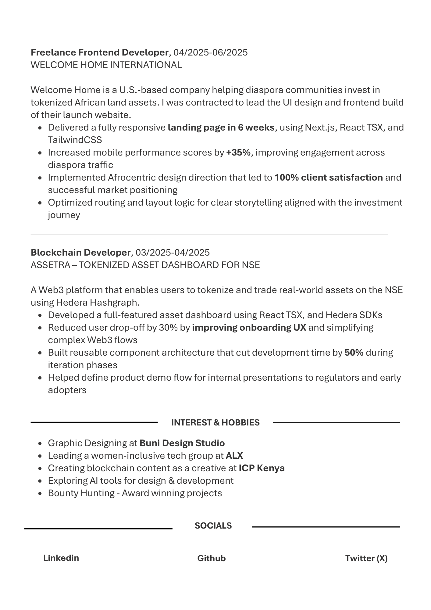 Resume Page 2